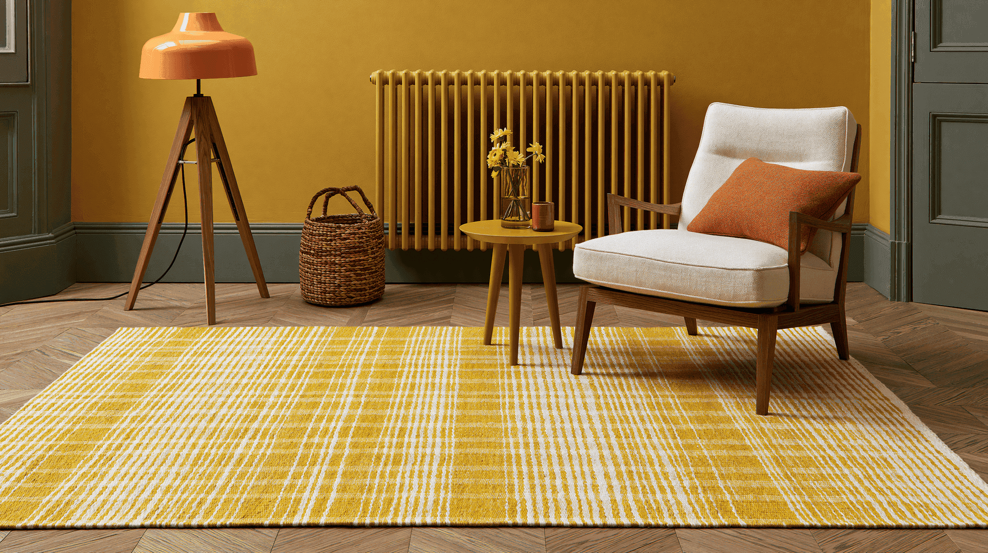 Bespoke luxury rug in an architectural space