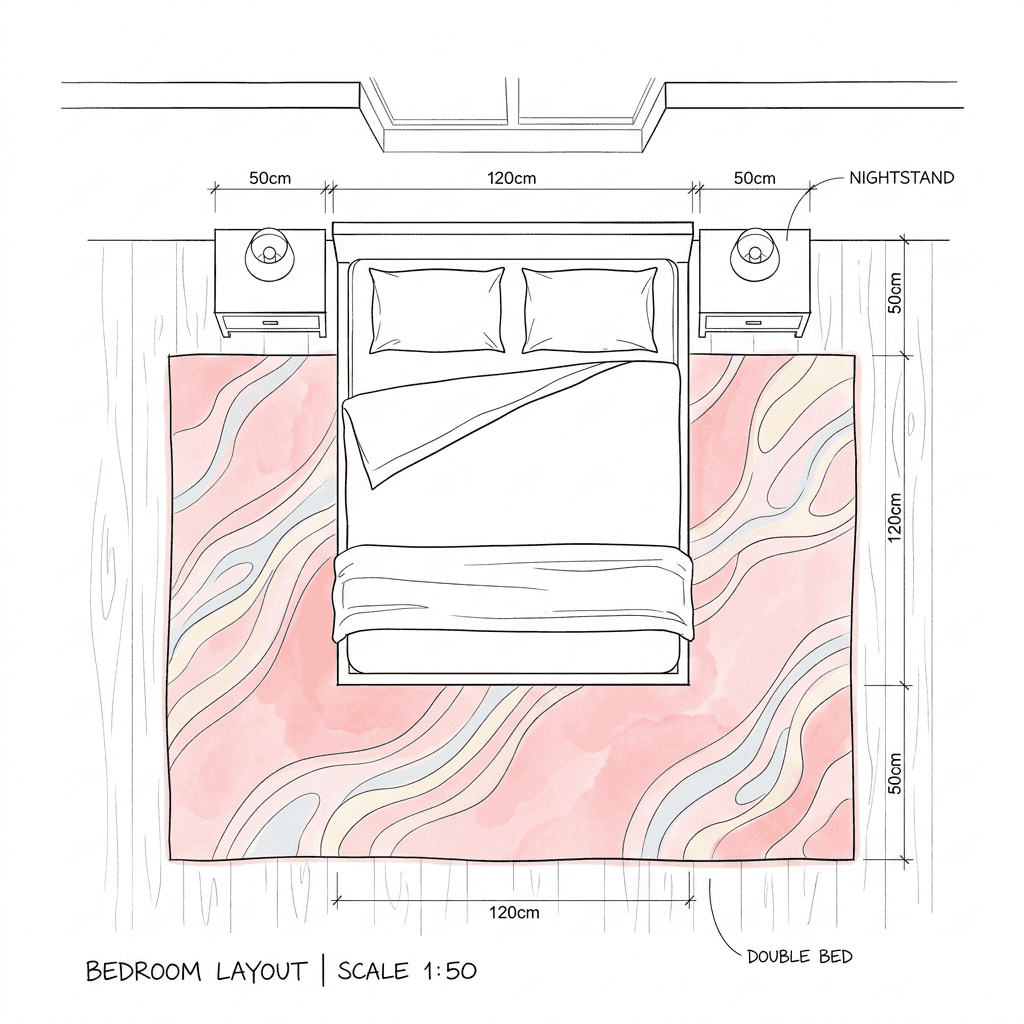 Large rug under bed