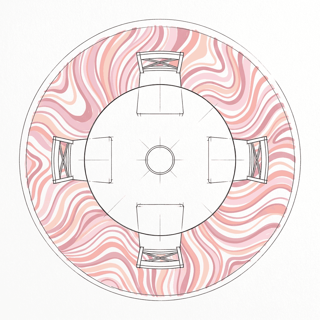 Circular dining setup