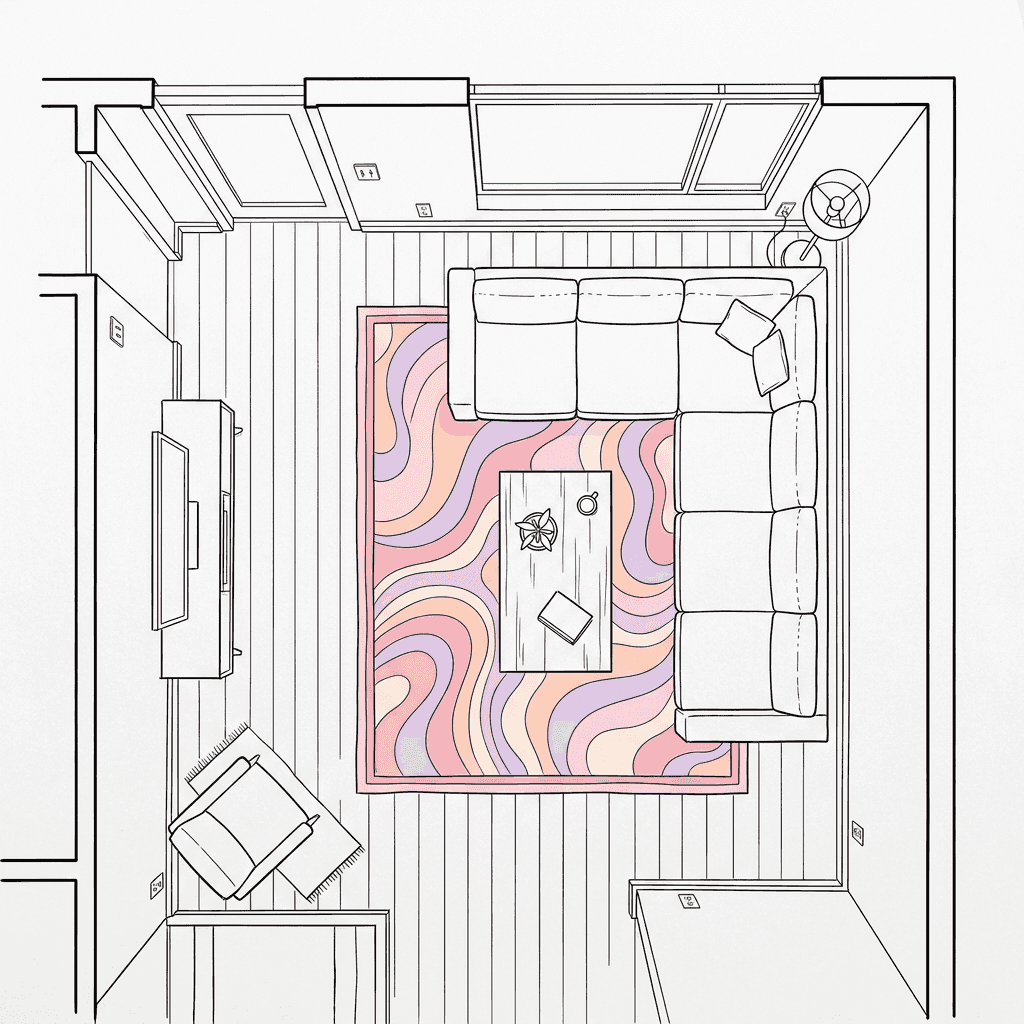 L-shaped sofa layout