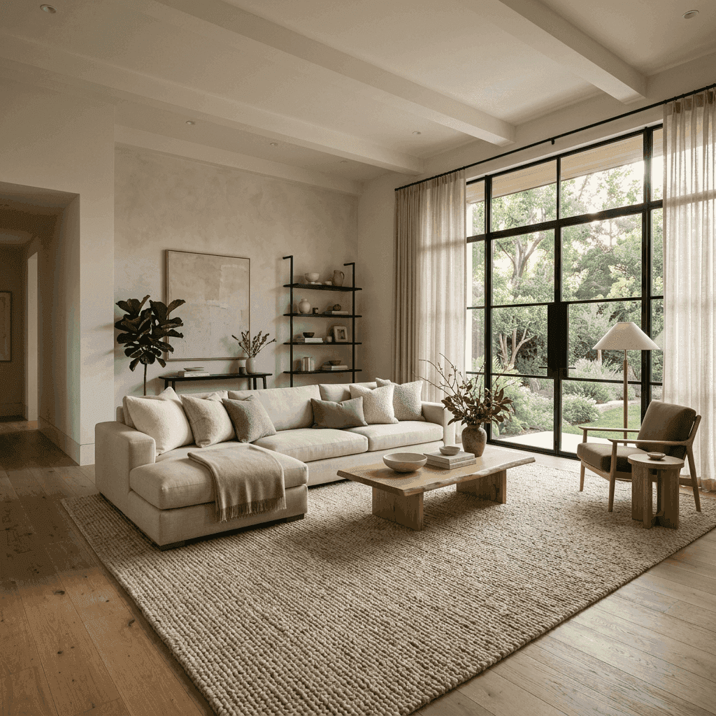 Warm minimalist living room