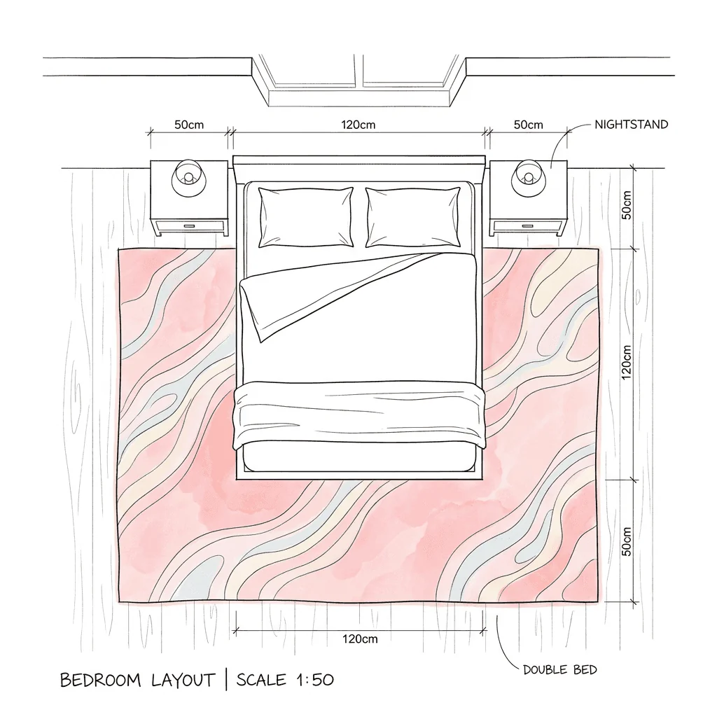 Large rug under bed