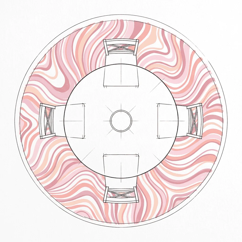 Circular dining setup